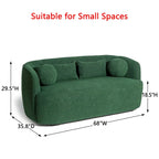 KINWELL Causeuse 2 places en tissu bouclé avec oreillers