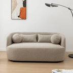 KINWELL Causeuse 2 places en tissu bouclé avec oreillers