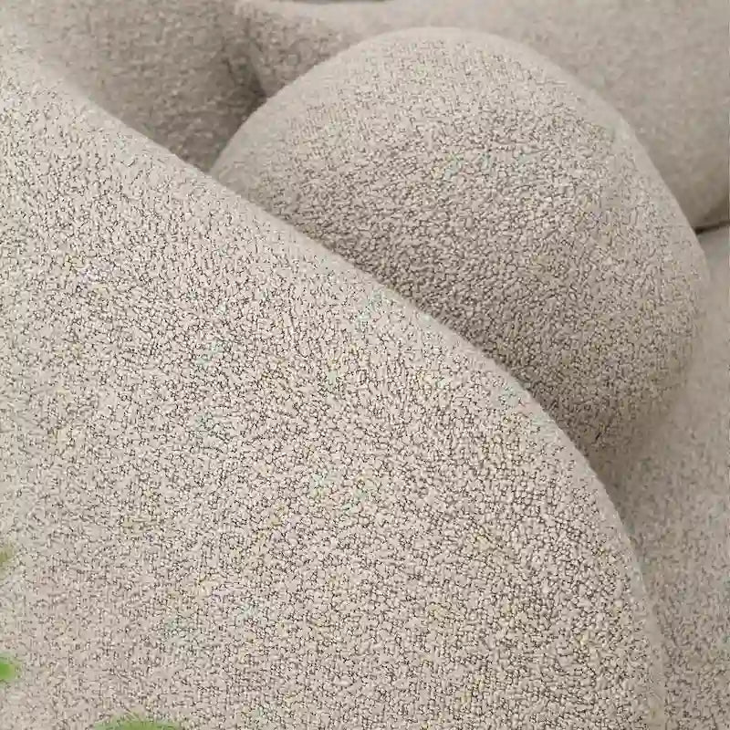 KINWELL Causeuse 2 places en tissu bouclé avec oreillers