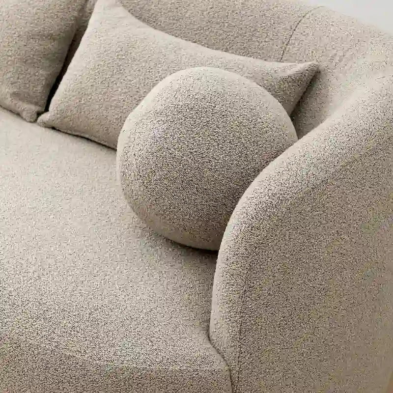 KINWELL Causeuse 2 places en tissu bouclé avec oreillers