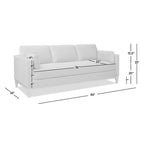 Canapé Knox 84 de style ferme moderne en velours avec accoudoirs droits