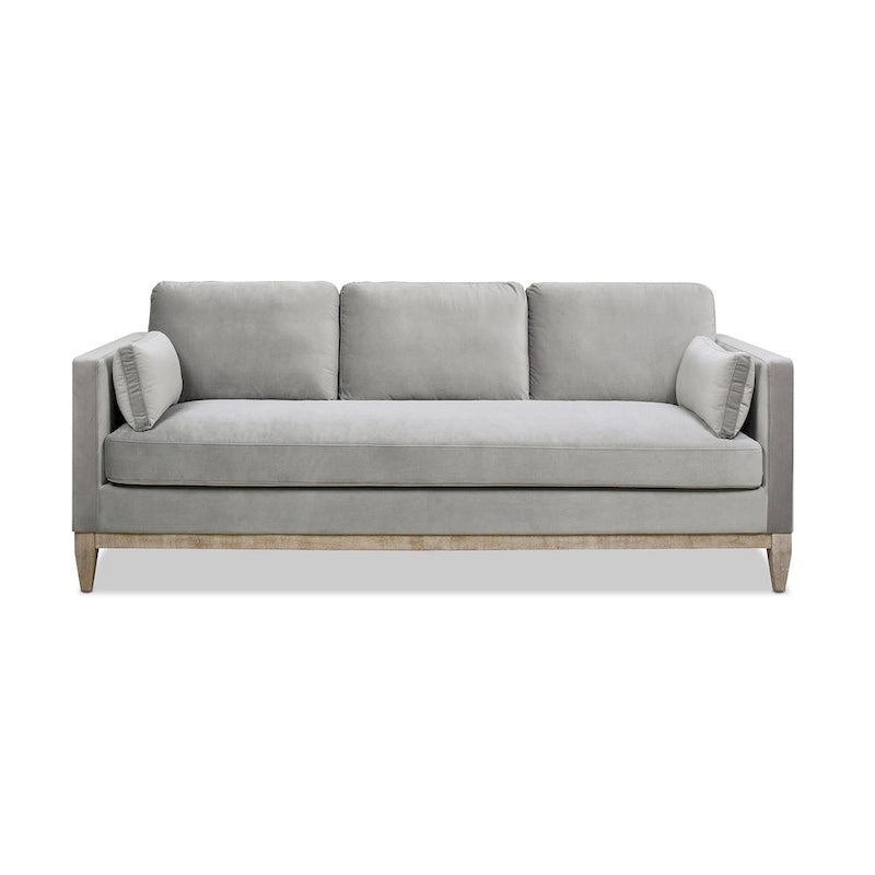 Canapé Knox 84 de style ferme moderne en velours avec accoudoirs droits