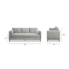 Canapé Knox 84 de style ferme moderne en velours avec accoudoirs droits