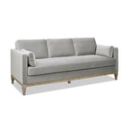 Canapé Knox 84 de style ferme moderne en velours avec accoudoirs droits