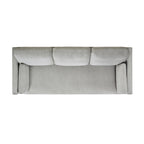Canapé Knox 84 de style ferme moderne en velours avec accoudoirs droits