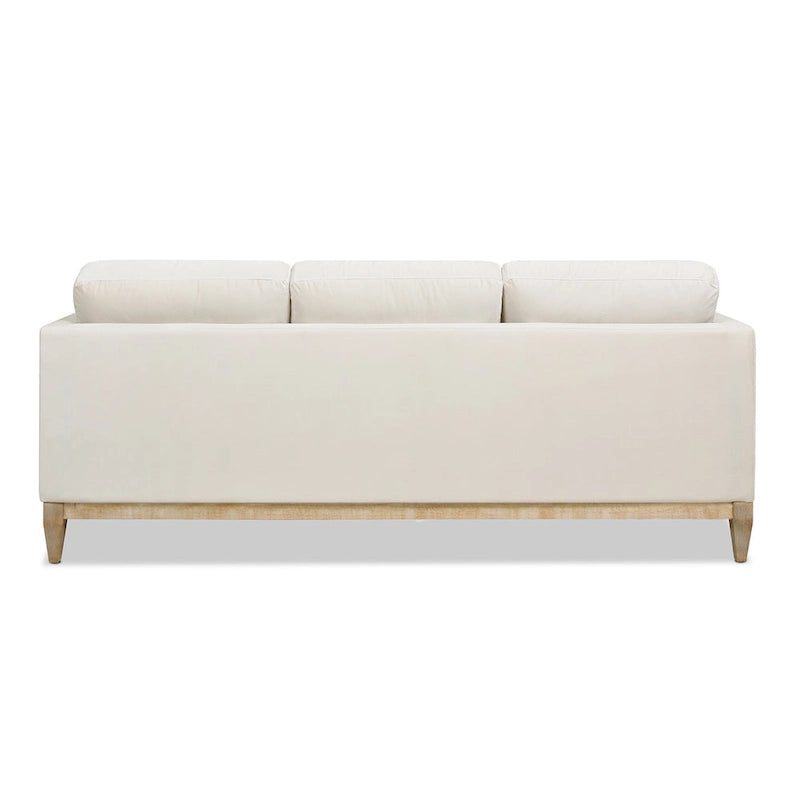 Canapé Knox 84 de style ferme moderne en velours avec accoudoirs droits