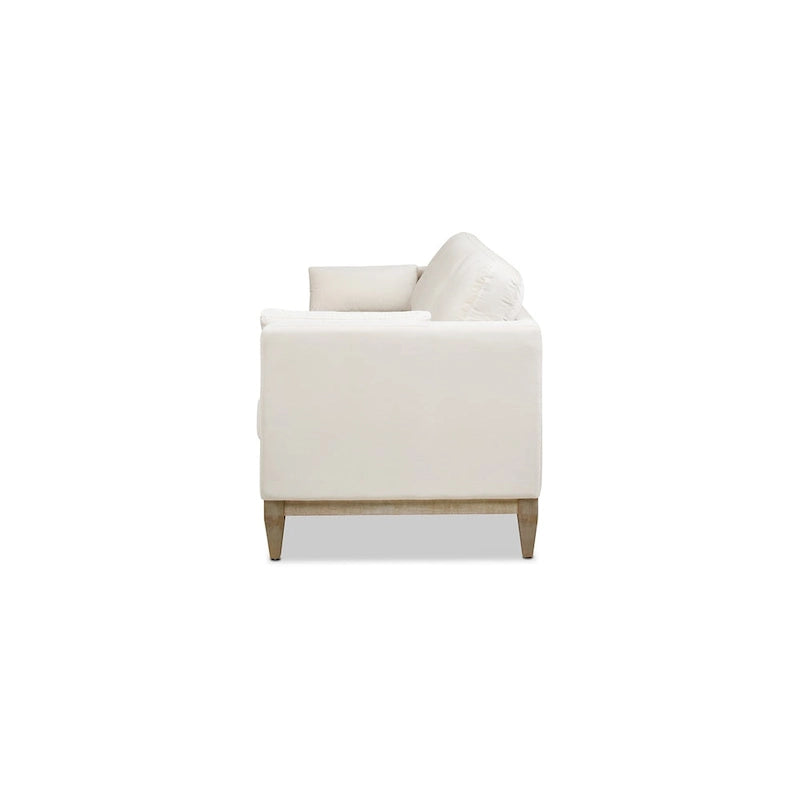 Canapé Knox 84 de style ferme moderne en velours avec accoudoirs droits