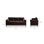 Canapé Knox 84 de style ferme moderne en velours avec accoudoirs droits