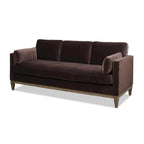 Canapé Knox 84 de style ferme moderne en velours avec accoudoirs droits