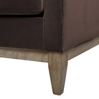 Canapé Knox 84 de style ferme moderne en velours avec accoudoirs droits