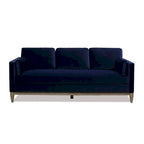 Canapé Knox 84 de style ferme moderne en velours avec accoudoirs droits