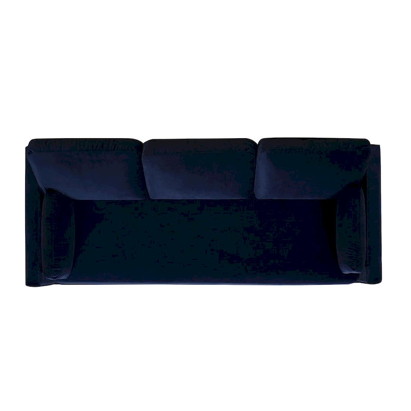 Canapé Knox 84 de style ferme moderne en velours avec accoudoirs droits