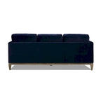 Canapé Knox 84 de style ferme moderne en velours avec accoudoirs droits