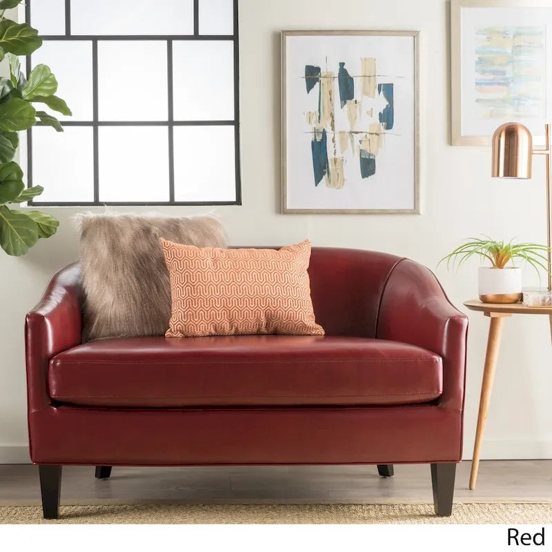 Causeuse en similicuir Justine par Christopher Knight Home