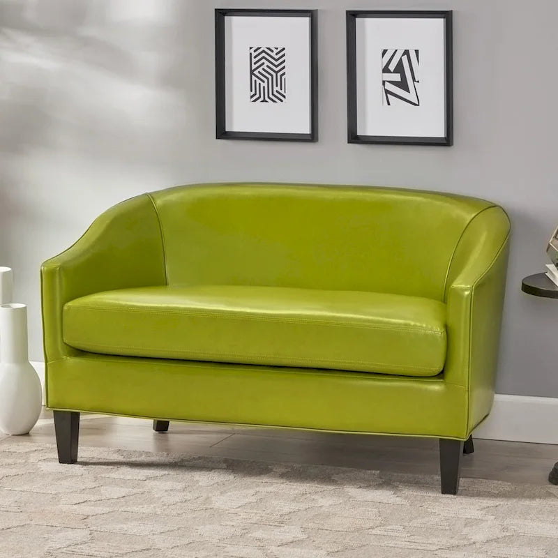 Causeuse en similicuir Justine par Christopher Knight Home