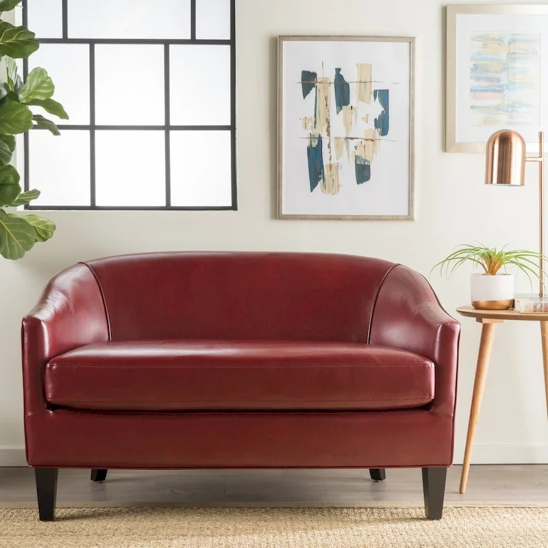 Causeuse en similicuir Justine par Christopher Knight Home