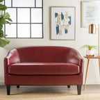 Causeuse en similicuir Justine par Christopher Knight Home