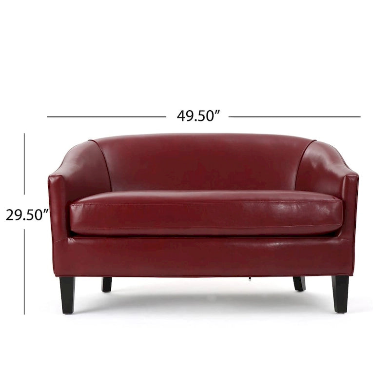 Causeuse en similicuir Justine par Christopher Knight Home
