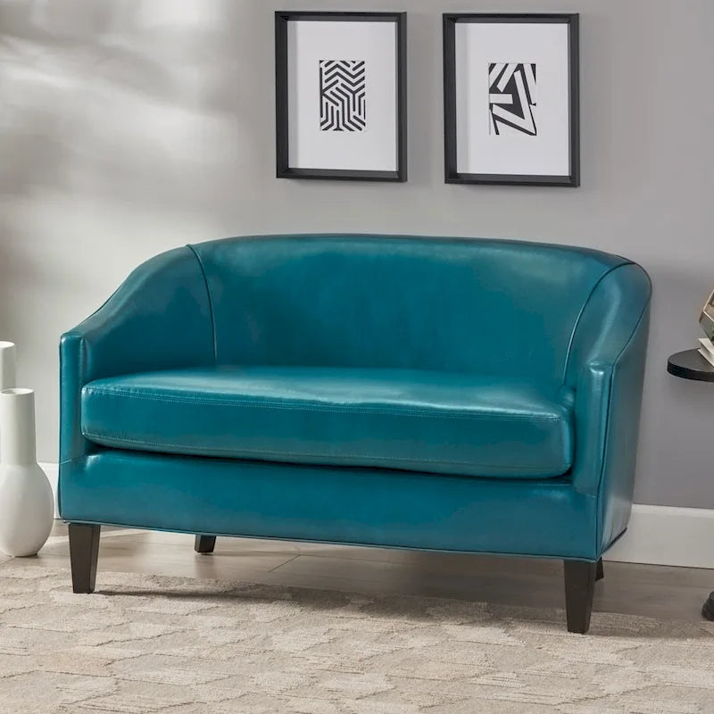Causeuse en similicuir Justine par Christopher Knight Home