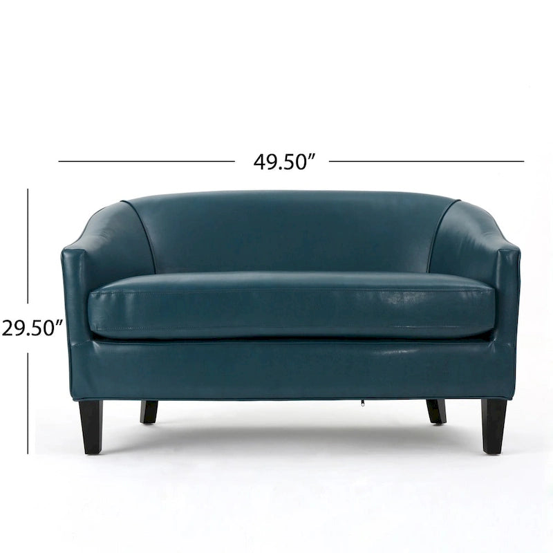 Causeuse en similicuir Justine par Christopher Knight Home