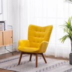 Fauteuil d'appoint capitonné en velours doux avec pouf Carson Carrington Aasen
