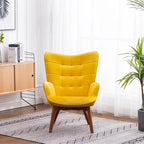 Fauteuil d'appoint capitonné en velours doux avec pouf Carson Carrington Aasen