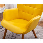 Fauteuil d'appoint capitonné en velours doux avec pouf Carson Carrington Aasen
