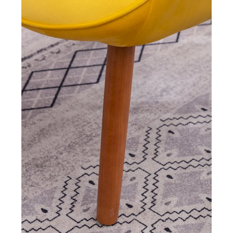 Fauteuil d'appoint capitonné en velours doux avec pouf Carson Carrington Aasen