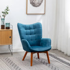 Fauteuil d'appoint capitonné en velours doux avec pouf Carson Carrington Aasen