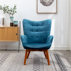 Fauteuil d'appoint capitonné en velours doux avec pouf Carson Carrington Aasen