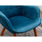 Fauteuil d'appoint capitonné en velours doux avec pouf Carson Carrington Aasen