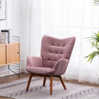 Fauteuil d'appoint capitonné en velours doux avec pouf Carson Carrington Aasen