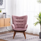 Fauteuil d'appoint capitonné en velours doux avec pouf Carson Carrington Aasen