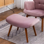 Fauteuil d'appoint capitonné en velours doux avec pouf Carson Carrington Aasen