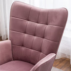 Fauteuil d'appoint capitonné en velours doux avec pouf Carson Carrington Aasen