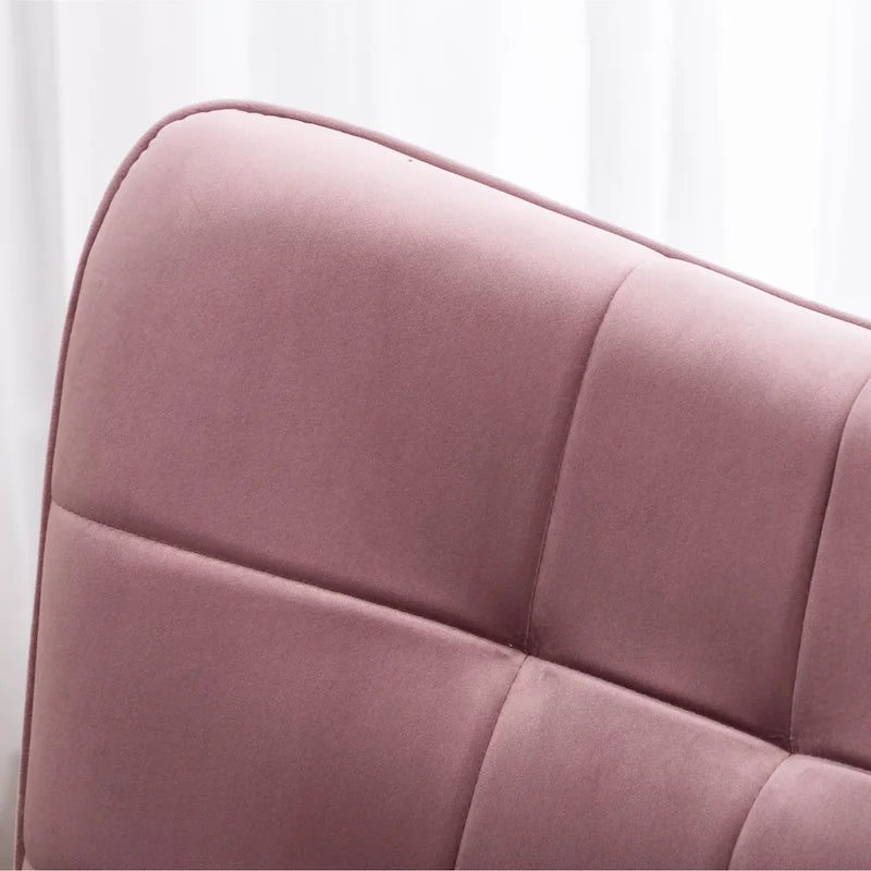 Fauteuil d'appoint capitonné en velours doux avec pouf Carson Carrington Aasen