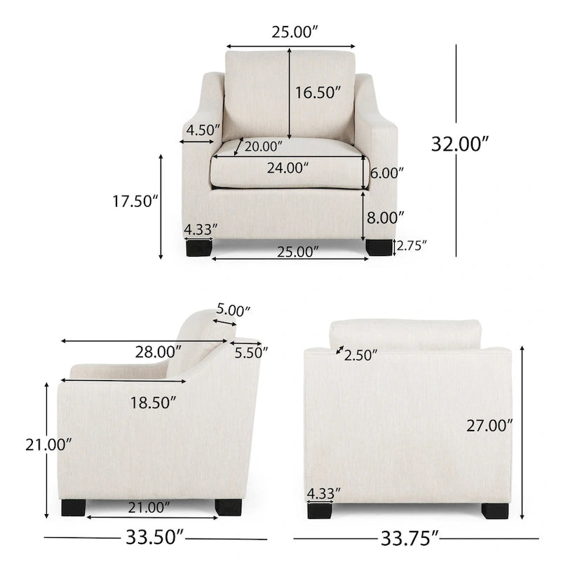 Fauteuil de club rembourré contemporain Halevy par Christopher Knight Home