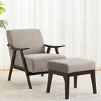Fauteuil et ottoman HUIMO Mid-century, ensemble de fauteuils rembourrés pour le salon ou la chambre à coucher