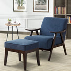 Fauteuil et ottoman HUIMO Mid-century, ensemble de fauteuils rembourrés pour le salon ou la chambre à coucher