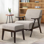 Fauteuil et ottoman HUIMO Mid-century, ensemble de fauteuils rembourrés pour le salon ou la chambre à coucher