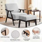 Fauteuil et ottoman HUIMO Mid-century, ensemble de fauteuils rembourrés pour le salon ou la chambre à coucher