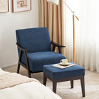 Fauteuil et ottoman HUIMO Mid-century, ensemble de fauteuils rembourrés pour le salon ou la chambre à coucher