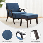 Fauteuil et ottoman HUIMO Mid-century, ensemble de fauteuils rembourrés pour le salon ou la chambre à coucher