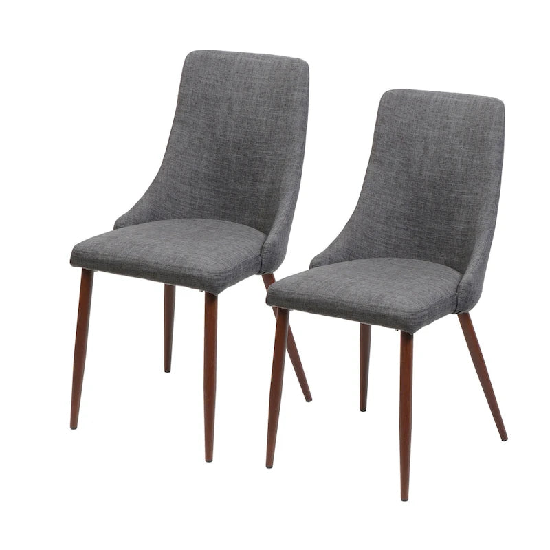 Chaise de salle à manger en tissu Sabina Mid-Century (Lot de 2) par Christopher Knight Home