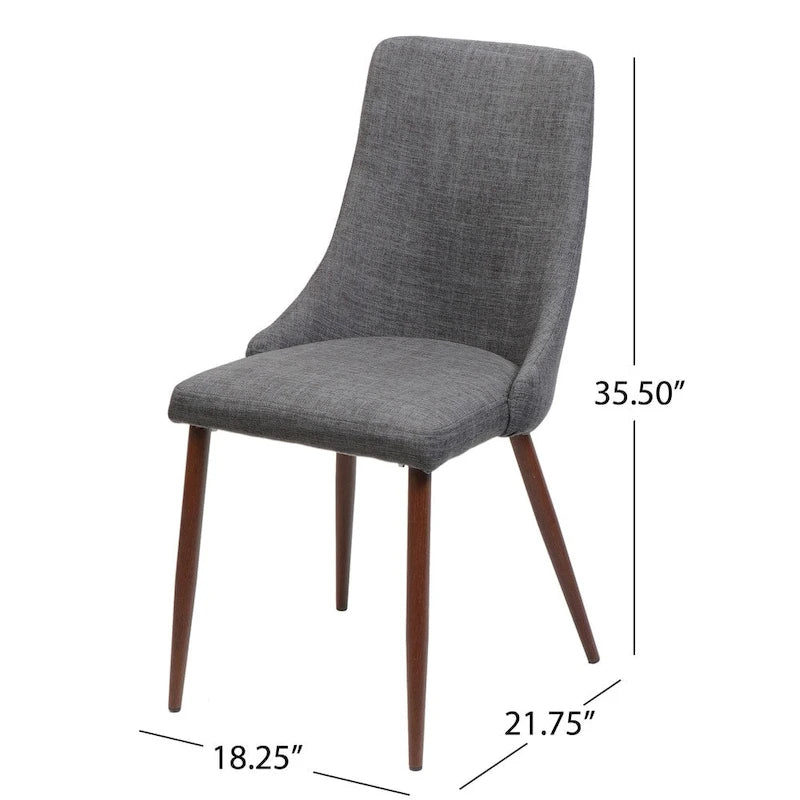 Chaise de salle à manger en tissu Sabina Mid-Century (Lot de 2) par Christopher Knight Home