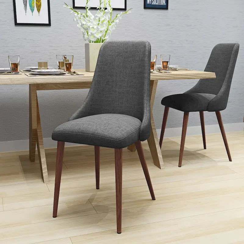 Chaise de salle à manger en tissu Sabina Mid-Century (Lot de 2) par Christopher Knight Home
