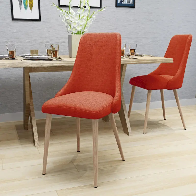 Chaise de salle à manger en tissu Sabina Mid-Century (Lot de 2) par Christopher Knight Home