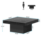 Table basse carrée LED de style fermette en bois composite pour salon