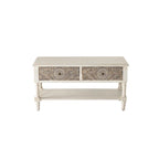 COSIEST Table console vintage en bois massif à 2 tiroirs - 80L x 30l x 76H cm