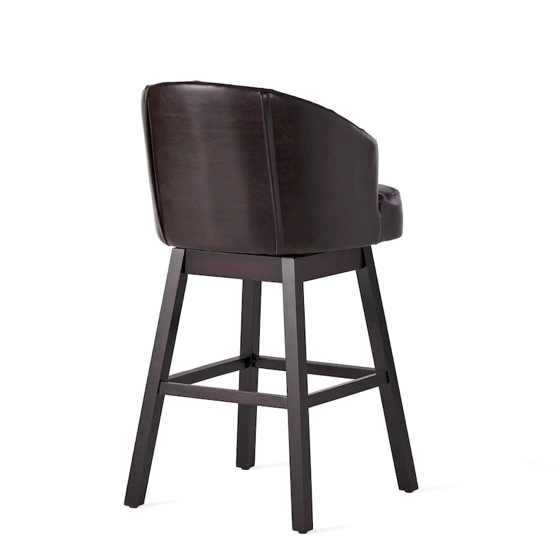 Tabourets de bar pivotants capitonnés contemporains Ogden avec garniture cloutée (Lot de 2) par Christopher Knight Home